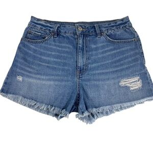 Rewash Vintage Reunion Distressed High Waisted Shorts